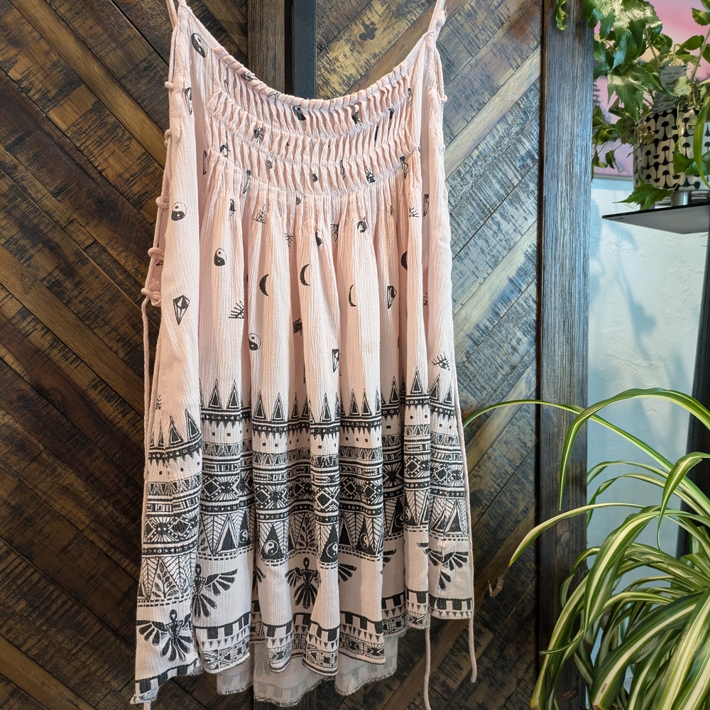 Gentle Fawn Pink and Black Patterned Dress
